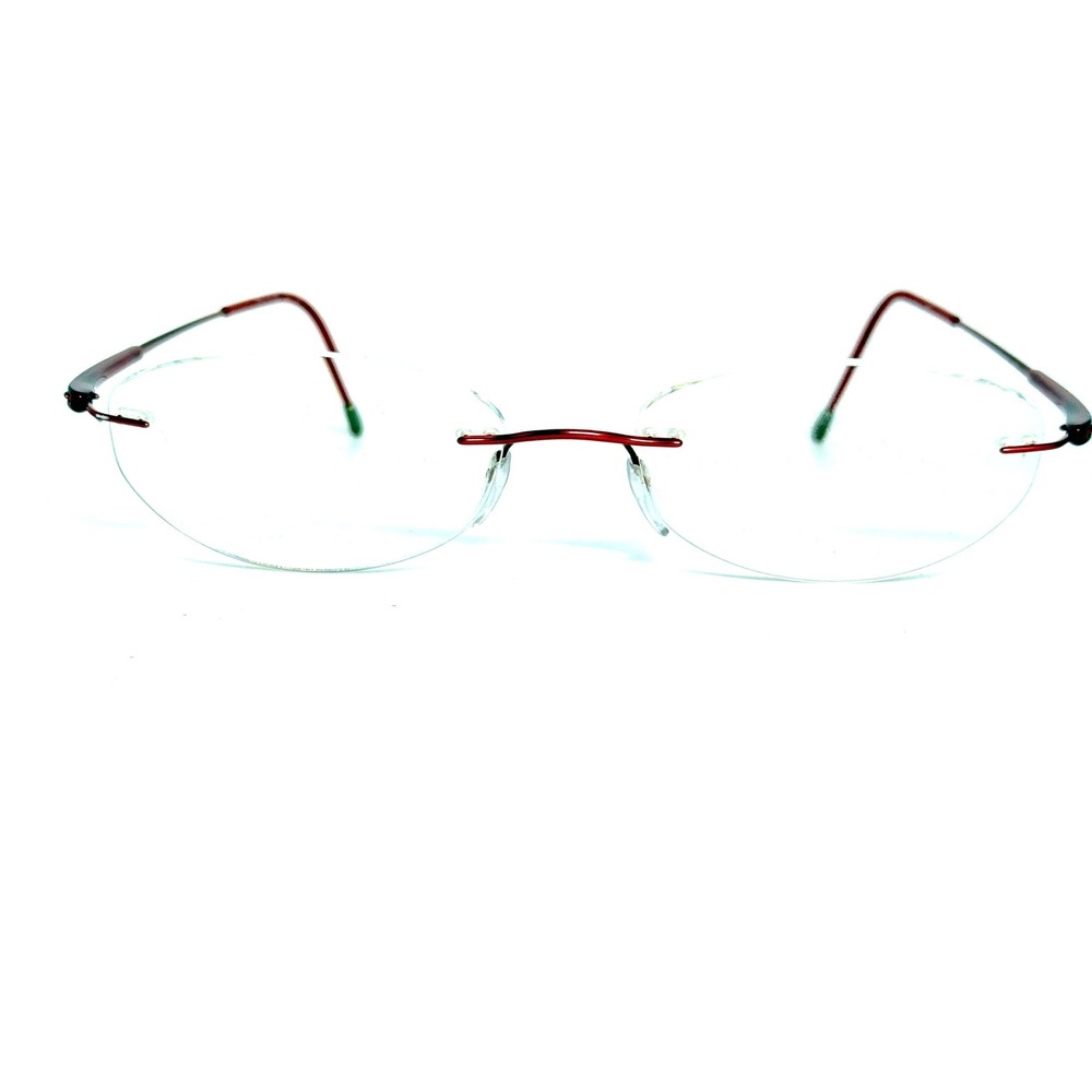 Silhouette 7710 40 6057 Rimless Eyeglasses Red Titanium Frame Austria 135mm